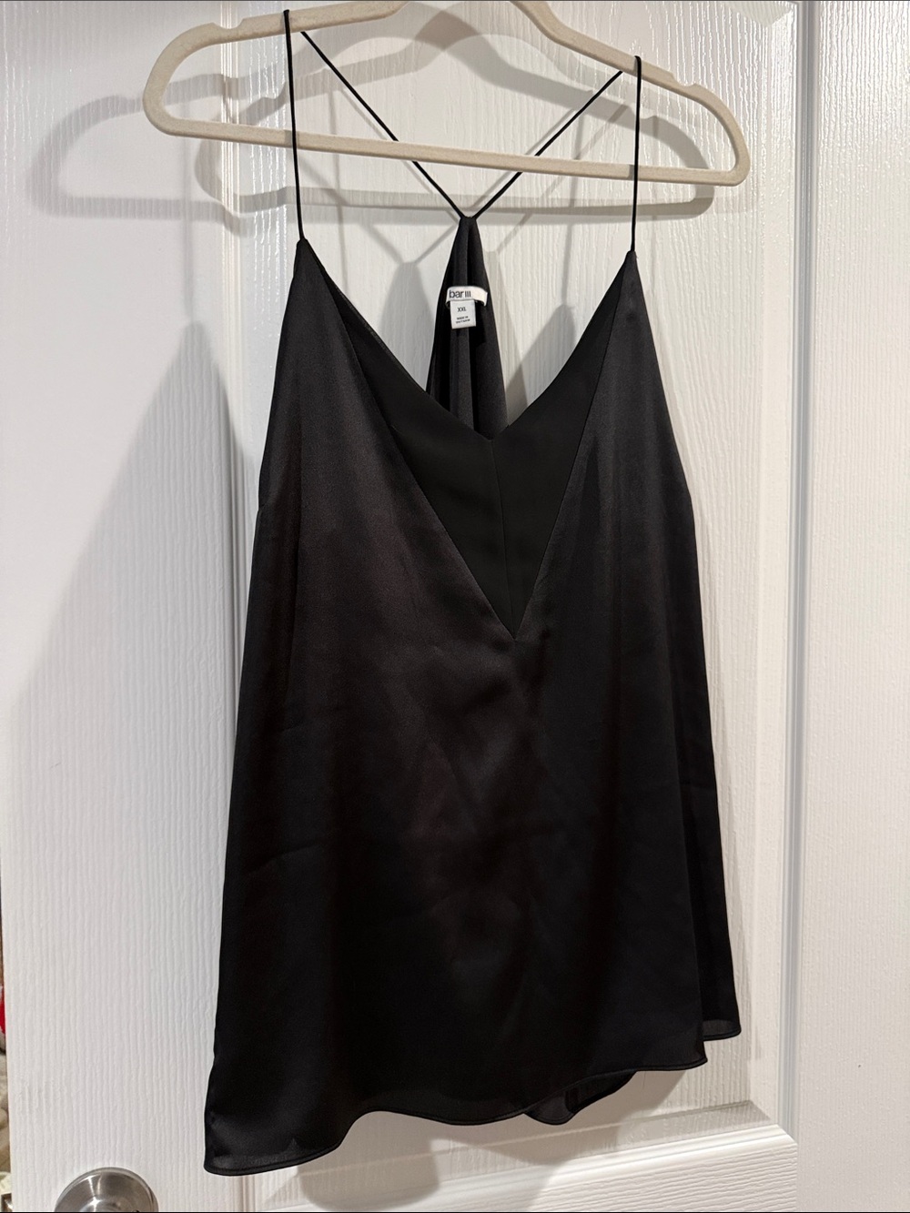 Bar III - Satin V-Neck Camisole Tank Top - Black